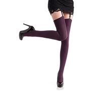 Romartex Bas opaques 80 deniers unis 8 couleurs, tailles S-XL, prune, M