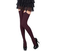 Romartex Bas Pour Porte Jarretelle en Microfibre 40 DEN, L, bordeaux