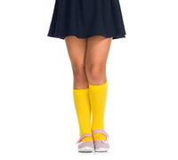 Romartex Chaussettes hautes pour fille et enfant unies 40 deniers par, jaune