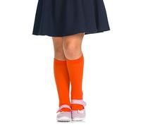 Romartex Chaussettes hautes pour filles et enfants unies 40 deniers par, orange