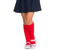 Romartex Chaussettes hautes pour filles et enfants unies 40 deniers par, rouge