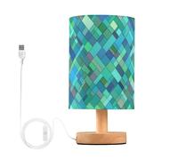 Romboid turquoise vert cylindrique table maternelle veilleuse pour bureau à domicile lampes pour enfants avec prise para mesa de sala
