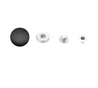 ROMDANTY 12 Boutons en Cuir PU Noir, Boutons-Pression Cachés, Ensemble de Boutons Recouverts pour Manteau, Veste, Pull, Accessoires de Couture et Upcycling (17mm, 831# Argent)
