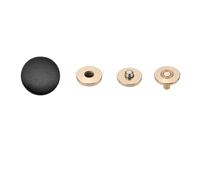 ROMDANTY 12 Boutons en Cuir PU Noir, Boutons-Pression Cachés, Ensemble de Boutons Recouverts pour Manteau, Veste, Pull, Accessoires de Couture et Upcycling (22,5 mm, Or 314#)