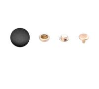 ROMDANTY 12 Boutons en Cuir PU Noir, Boutons-Pression Cachés, Ensemble de Boutons Recouverts pour Manteau, Veste, Pull, Accessoires de Couture et Upcycling (32mm, 503# Or)