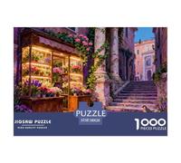 Rome Ancient Alley Flower Shop Puzzle en Bois Imperméable DIY Puzzles De 1000 Pièces pour Adultes Cadeaux Impossible Jeux Éducatifs