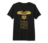 Rome Antique - Citation Latine de Jules César - Veni Vidi Vici T-Shirt Haut de Gamme