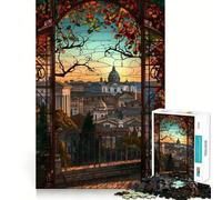 Rome au crépuscule Puzzle de 1000 pièces pour Adolescents Jeu de logique Solide Temps en Famille Bords Nets Surprise chaleureuse (50x75cm)