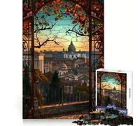 Rome au crépuscule Puzzle de 1000 pièces pour Adultes Jeu de logique Fine Loisirs Bords Nets Objet de Collection (38x26cm)