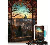 Rome au crépuscule Puzzle de 1000 pièces pour Adultes Jeu de logique Fine Loisirs Bords Nets Objet de Collection (38x26cm)