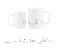 Rome City Skyline Collection - Tasse en porcelaine fine blanche pour café/thé cadeau pour les amateurs de voyage