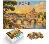 Rome Cityscape with Colosseum and St. Peter's Puzzle, 1000 pièces | Pour profiter d'un w nd calme à la maison : ce puzzle pour adultes de 1000 pièces offre une pause loin des écrans.