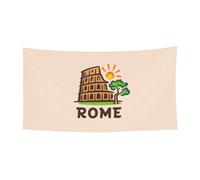 Rome Colisée Arbre Soleil Terres Imprimée Carnaval Vacances Bannière Décoration de fête en plein air pour rassemblements festifs à suspendre Toile de fond pour jardin