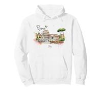 Rome Colisée Drapeau Italien Art Vintage Voyage Souvenir Sweat à Capuche