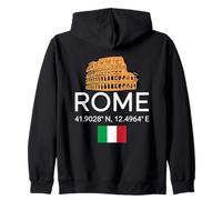 Rome Coordinates Colisée Minimaliste Italie Souvenir Nouveauté Sweat à Capuche