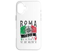 Rome Italie Drapeau Italie coordonnées GPS de Roma Italien Coque pour iPhone 16 Plus