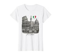 Rome Italie Monuments Art Colisée Romain Souvenir de Voyage T-Shirt Graphique avec Valeur