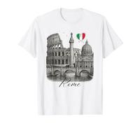 Rome Italie Monuments Art Colisée Romain Souvenir de Voyage T-Shirt Graphique avec Valeur