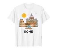 Rome Italie Monuments emblématiques Paysage Urbain Art Roma Italie T-Shirt