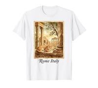 Rome Italie, oliviers, ruines et Chat endormi Mignon T-Shirt