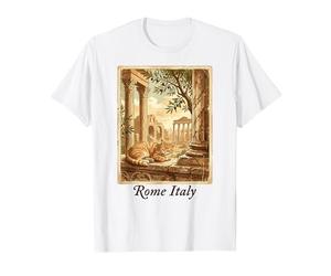 Rome Italie, oliviers, ruines et Chat endormi Mignon T-Shirt