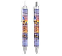 Rome Italy Lot de 2 stylos à bille rétractables à encre bleue