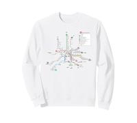 Rome Italy Metro Train Suburban Railway - Carte de l'itinéraire Souvenir Sweatshirt