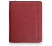 Rome"" Large A4 Document Case I Double Zip + Clipboard I Conference Folder + Laptop Bag I Extra Storage I PU Leather Black, Cherry red, Modern Noir