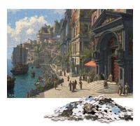 Rome Puzzles en Bois pour Adultes 500 Pièces Décoration Intérieure Family Games Cadeaux d'anniversaire pour Jeux Éducatifs Relaxation Et Sagesse 500pcs (52x38cm)