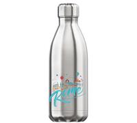 Rome Skyline Bouteille d'eau isotherme sous vide Motif graphique coloré Argenté
