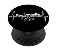 Rome Skyline Colisée Battement Cœur Roma Italie I Love Rome PopSockets PopGrip Adhésif