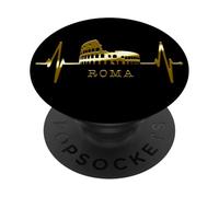 Rome Skyline Colisée Battement Cœur Roma Italie I Love Rome PopSockets PopGrip Adhésif