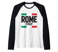 Rome Ville Italie Drapeau Hiver Été Voyage Souvenir Manche Raglan