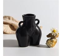 Romehaha Butt Vase moderne pour le corps féminin - Décoration bohème moderne et chic - En céramique - Pour papeterie, plante, fleurs séchées (noir)