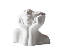 Romehaha Vase en céramique avec Visage - Pot de Fleurs Mignon en Forme de tête de Femme pour Fleurs, décoration de Ferme Moderne - Parfait pour Bureau, Table et bibliothèque, décoration d'intérieur