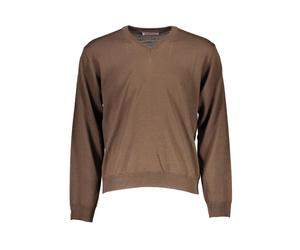 Romeo Gigli - Pull à col en V - Homme - Pulls - Brun - Taille: L