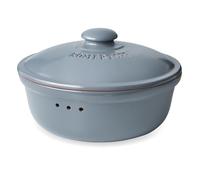 Romertopf Pot à pain rond Ø 30 cm - Boîte à pain bleu/gris en céramique - Pot en argile respirant pour une fraîcheur durable du pain et des petits pains