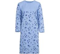 Romesa Chemise de nuit intemporelle pour femme à manches longues thermique pour l'automne et l'hiver, douillette, tailles M-XXL, bleu clair, XL
