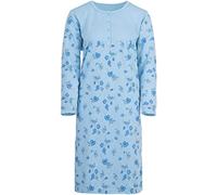 Romesa Chemise de nuit intemporelle pour femme à manches longues thermique pour l'automne et l'hiver, douillette, tailles M-XXL, Turquoise., L