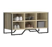 ROMHZKS Armoire à chaussures en chêne Sonoma 90 x 38 x 45,5 cm en bois avec beaucoup d'espace de rangement, pieds métalliques stables et plateau d'assise pratique pour un rangement ordonné des