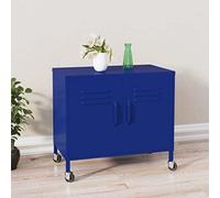 ROMHZKS Armoire de rangement en acier avec étagère réglable et 4 roulettes pour fichiers, CD, appareils multimédias et livres