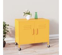 ROMHZKS Armoire de rangement en acier avec étagère réglable et 4 roulettes pour fichiers, CD, appareils multimédias et livres