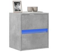 ROMHZKS Armoire TV murale avec éclairage LED gris béton - Buffet TV suspendu - Support HiFi - 41 x 31 x 45 cm