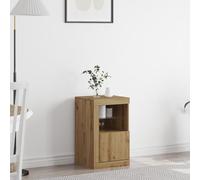 ROMHZKS Artisan Armoire de rangement en chêne avec étagère flottante - Armoire de rangement moderne pour salon et bureau