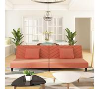 ROMHZKS Canapé-lit 2 places en velours avec cadre en bois, canapé-lit 2 en 1 pour invités, lit d'assise confortable avec dossiers réglables, peu encombrant pour salon et bureau, luxueux