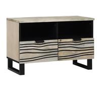 ROMHZKS Centre de divertissement et support TV blanc et noir buffet suspendu pour TV, banc, table basse