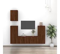 ROMHZKS Ensemble de 5 meubles TV marron aspect chêne Commode buffet TV bas Meuble de salon