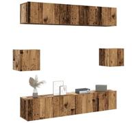 ROMHZKS Ensemble de 6 meubles TV muraux aspect bois vieilli Armoire de salon Meuble TV Meuble TV Meuble bas Meuble TV Meuble TV