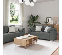 ROMHZKS Ensemble de canapés modernes, 2 places et 3 places, en tissu gris foncé, cadre en bois, canapé de salon élégant, construction en métal durable, rembourrage d'assise confortable et flexible