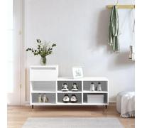 ROMHZKS Étagère à chaussures blanche 102 x 36 x 60 cm en bois avec 1 tiroir et 6 compartiments, rangement sans poussière, plateau supérieur robuste pour la décoration, montage flexible du tiroir